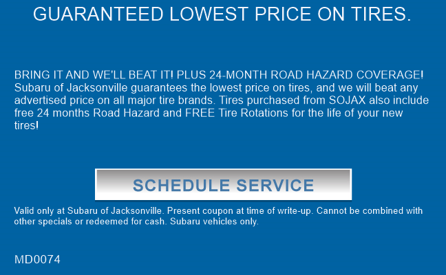 GUARANTEED LOWEST PRICE ON TIRES.