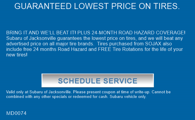 GUARANTEED LOWEST PRICE ON TIRES.
